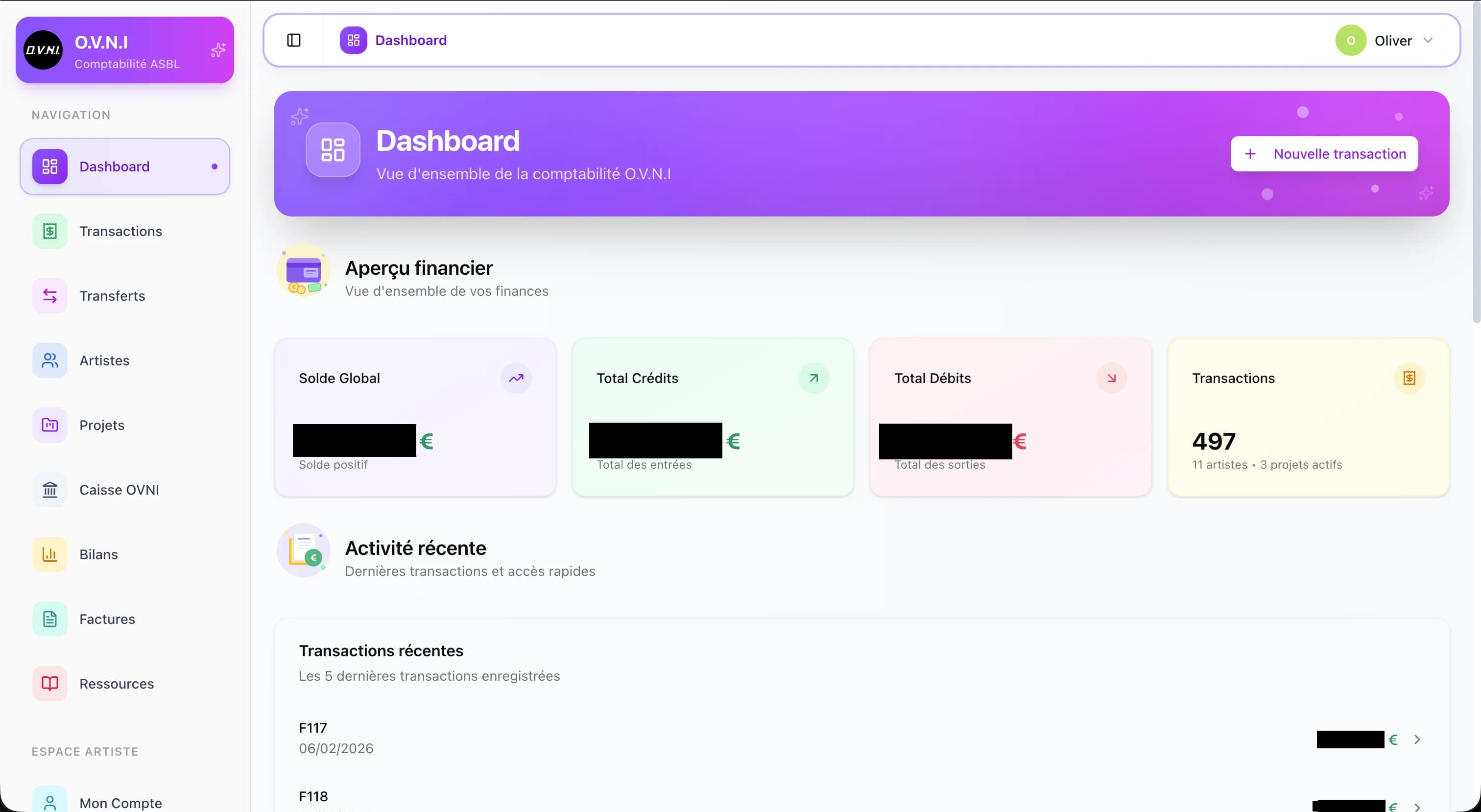 OVNI Compta : Custom accounting app for a Belgian NGO